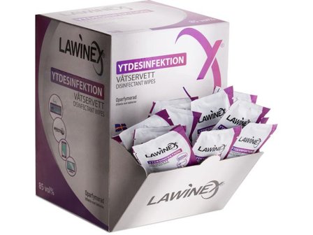 LAWINEX Ytdesinfektionsservett 85% 150/fp - Lyreco - Städ och hygien - Desinfektionsmedel - Desinfektionsservetter