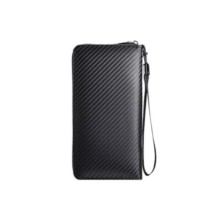 Men's anti-theft brush Rfid carbon fiber print wallet Fashion retro business Youth student multi-card wallet