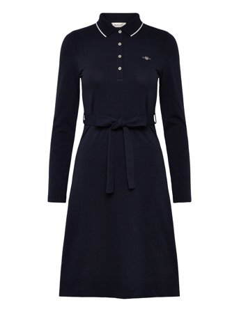 GANT Pique Polo Dress - Navy - XS