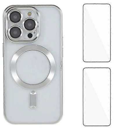 For iPhone 13 Pro 6.1 tommer Magnetisk Deksel WANLONFENG Elektroplettert TPU-deksel med Linsefilm + 2 stk Te