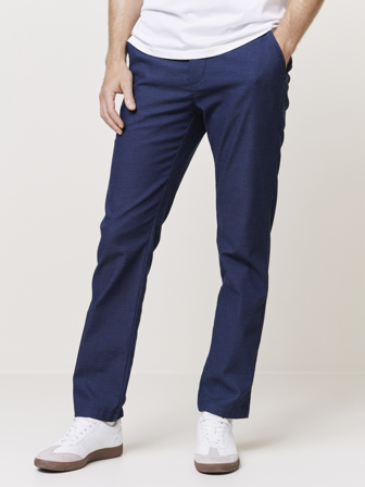 MATCH - Christer herringbone chinos - Redford - Str. 3832 - Herre - Bukser & Jeans - Blå - 73% bomull, 26% polyester, 1% elastan