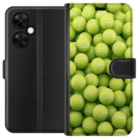 Kompatibel Tegnebogsetui til OnePlus OnePlus Nord CE3 Mønster af grønne tennisbolde i høj detalje, sporty motiv med gentagende tekstur og stærke f