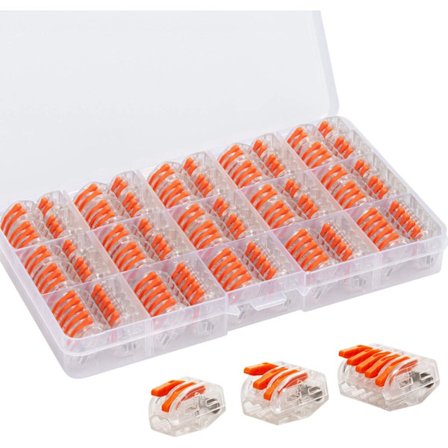 50 stk. Elektriske Stik, Hurtigforbindelsesklemmer, 3 T