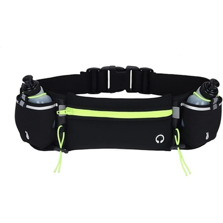 Hydreringsbelte Løping Hydreringsbånd med vannflasker, Løpebelte Reflekterende midjepakke Fanny Pack Sports Fanny Pack kompatibel utendørs (Grønn)
