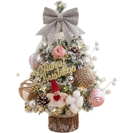 (Rosa) Mini Julebordtre, 45CM Bordmini Lite Jul