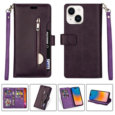 iPhone 15 Plus Multifunktionellt Fodral Lila