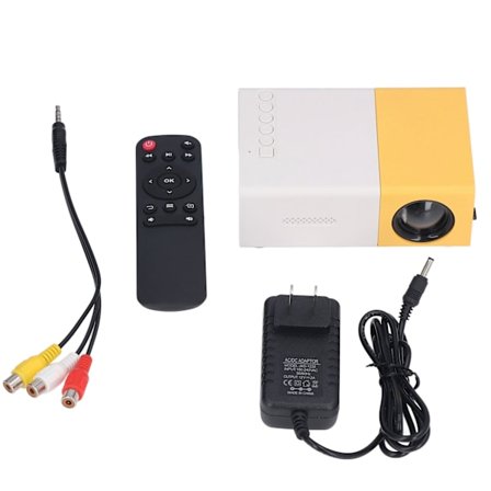 Miniprojektor Bärbar Mini 24 till 60 tum 1920x1080 upplösning Storbildsprojektor för hemmabio och utomhusbiofilm 110‐240V US-kontakt