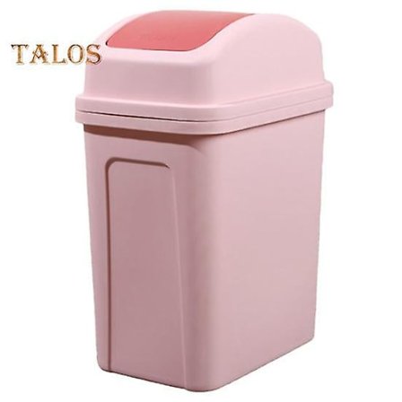 Soptunna för hemmet med lock, förtjockad trycktyp, svänglock, stor kapacitet, kök, hotell, badrum, kontor