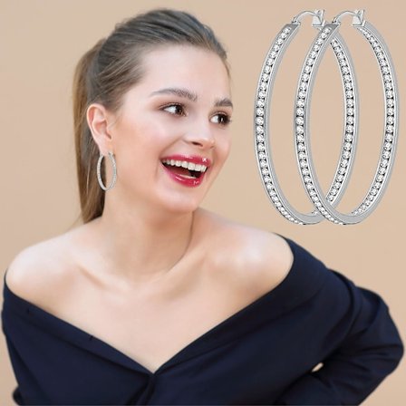 Kvinnor för känsliga öron Stora stora creolörhängen 50MM