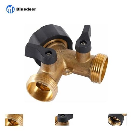 Trädgårdsslang Y-koppling - 2-vägs - 3/4 - Tvättmaskin - Med individuella på/av-ventiler - Trädgårdskranadapter