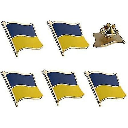 5 stk. Ukraine flag pin omkring 3/4 x 3/4 tommer pin