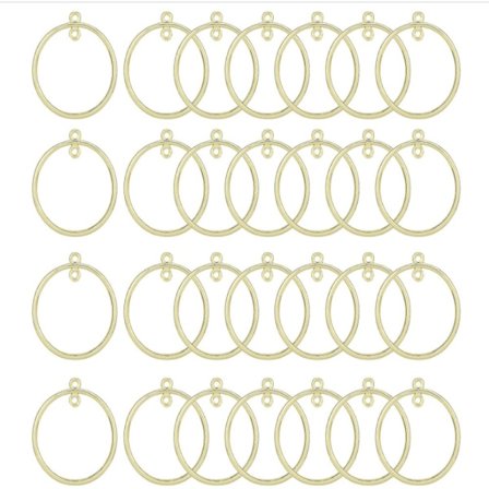 Guldpläterade runda örhängen Hoops Alloy Beading Stud örhängen