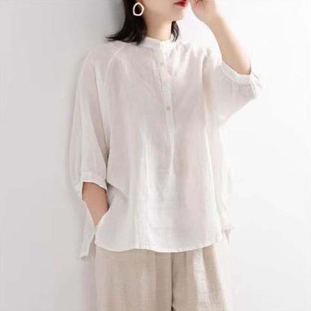 Damknappar Tunika Blus Enkel T-shirt