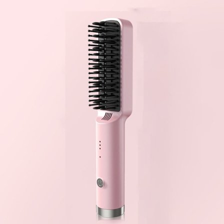 Uträtning Curling Brush Hår Hot Comb PINK EU EU