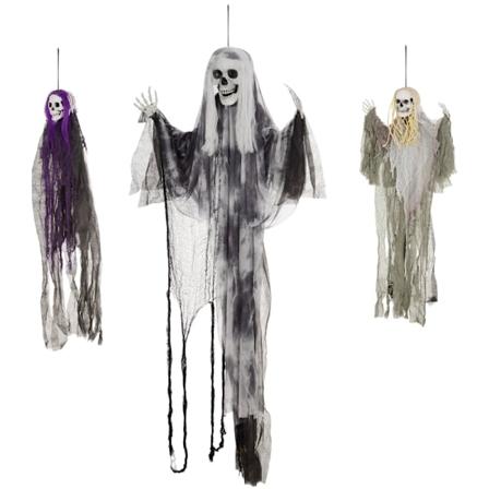 Rootz Halloween Skeleton Ghosts - Haunted House -sisustus - Pelottavat riippuvat kummitukset - Laadukkaat materiaalit - 40cm x 10cm x 110cm, 30cm x 10