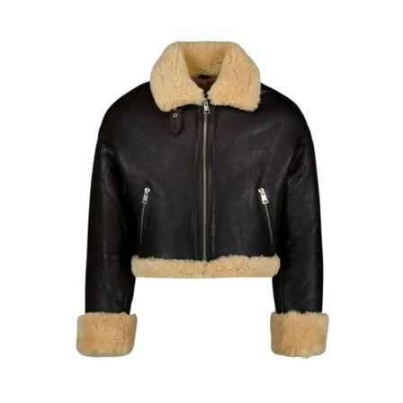 Ami Paris, Leather Jackets Brązowy, Kobieta, Rozmiar: XS