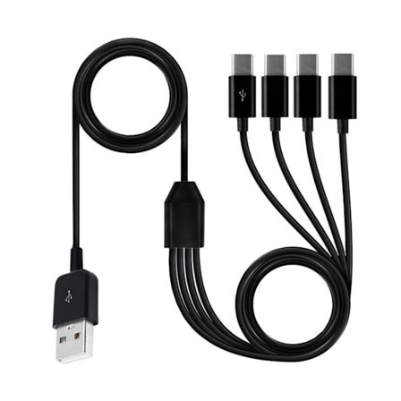 Multi USB C -jakajakaapeli 4 in 1 pikalatausjohto 4 Type-C-urosportilla puhelimille tableteille