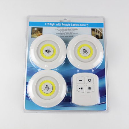 Puck Light, LED Puck Light Batteri (ikke inkluderet) Drevet Dæmpbar C