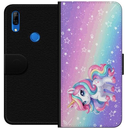 Kompatibelt Lommeboketui til Huawei P Smart Z Stitch i polaroidrammer med blå pastelltoner og søte uttrykk i collage med hjerter