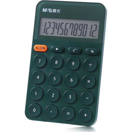 Bordregner 12-cifret regnemaskine med stor LCD-skærm og knapper, automatisk dvaletilstand, bærbar sød regnemaskine