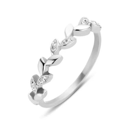 Victoria ring med silverfärgad lövdesign [CO]