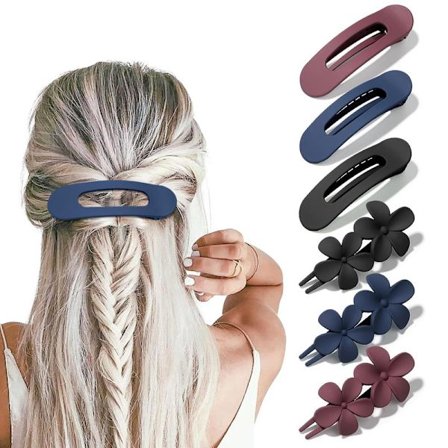 6-pak Hårklemmer – Store 11 cm Klemmer med Skridsikkerhed og Stærkt Greb til Daglig Brug