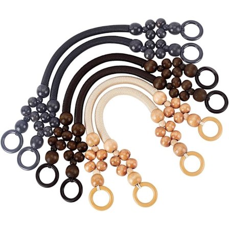 3 farger 6 stk treperlede veskehåndtak, nylontau håndveskestropp