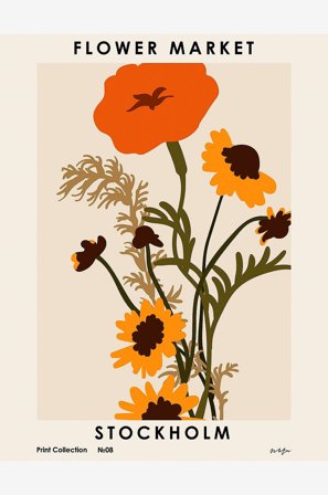 Pelcasa - Plakat Flower Market. Stockholm - Beige - Posters - Fra Homeroom