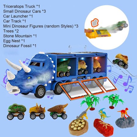 Dinosaur Transport Lelu Dinosaur Truck Lelu SININEN