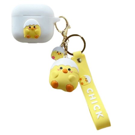 AirPods 3 söpö dinosaurus hahmo suojakotelo - Valkoinen / Keltainen