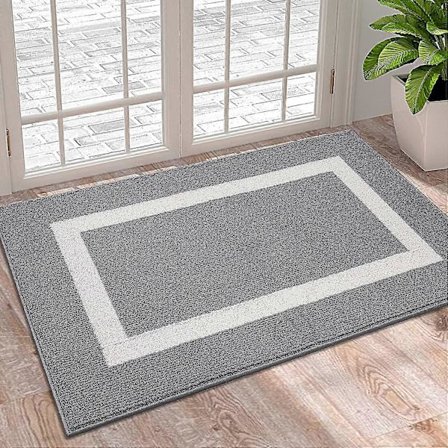 Indendørs dørmåtte, skridsikker absorberende smudsafvisende entrémåtte, dørmåtte indendørs (grå, 50*80 cm)