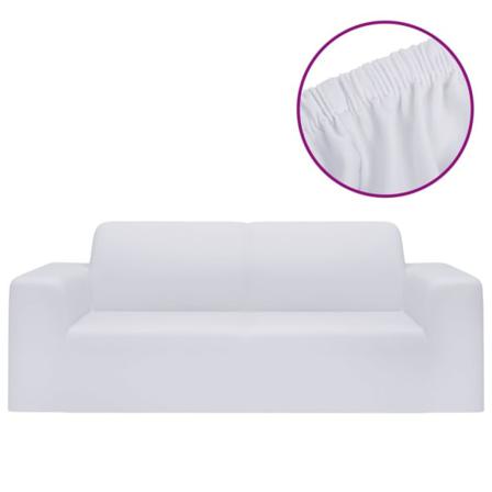 Vidaxl Sofföverdrag 2-sits Med Stretch Vit Polyesterjersey Vit