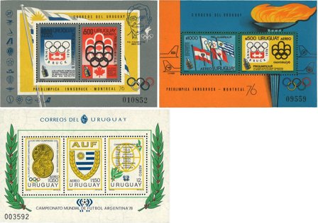 Uruguay 1976 + 1978 - MICHEL blok 24-25 + 39 - Postfrisk