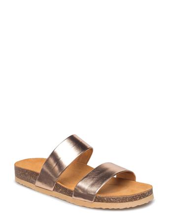 Biabetricia Twin Strap Sandal Shoes Summer Shoes Flat Sandals Brun Bianco
