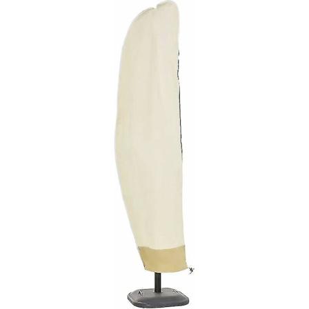 Vattentätt överdrag för fristående parasoll med dragkedja och dragsko Oxford-tyg med vattentät PVC-beläggning Beige 265x30/50/40 cm (FMY) h