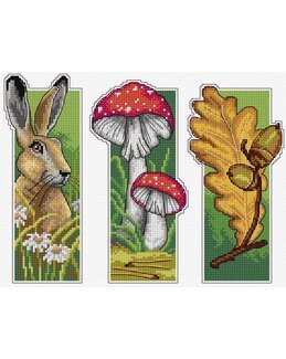 Stickpackung Lesezeichen Wald 3-er Pack - Orchidea
