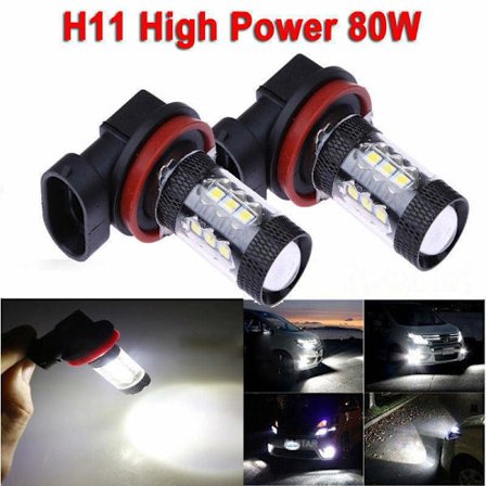 2-pack H11 H8 LED Dimljuslampor Vita Ljusa DRL-lampor