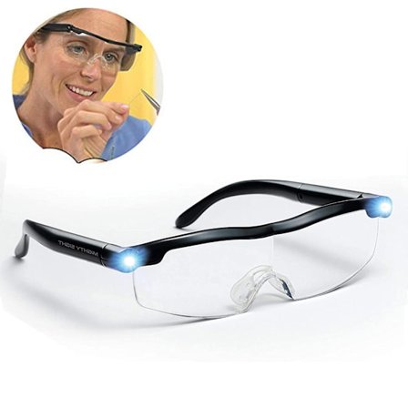 Læsebriller med LED-lys, 160% forstørrelse