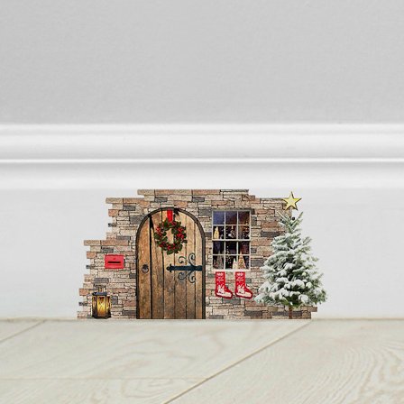 (B)Julevinduesklistermærker Julevinduesklistermærker Vægklistermærker Snefnug Julemanden Julehjort Dør