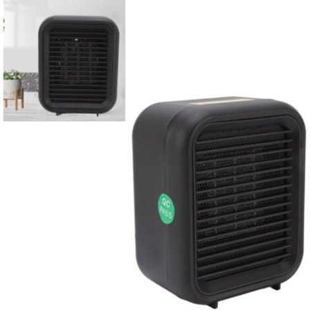 Elektrisk varmevifte 800W, liten keramisk varmeovn svart, anti-velte design, ABS, for hjem og kontor, EU-plugg, 220-240V.pa