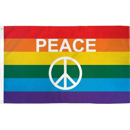 MH-Peace Flagg (90x150 cm (B)) Fredsdue Flagg, Fredsflagg, Polyes