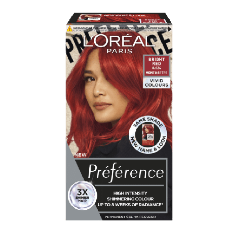 L'Oréal Paris Préférence Vivid Colors Hårfärg Unisex Röd 1 ST