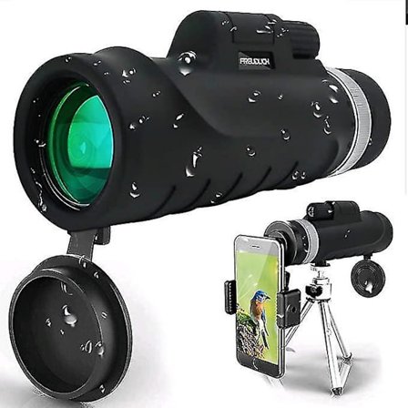 Monokulärt Teleskop 12x42 HD Smartphonehållare Bak4 Prisma
