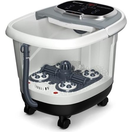 COSTWAY Thalasso fodbad Brusefunktion og rødt lys 6 massageruller Justerbar temperatur og timer 500W Grå