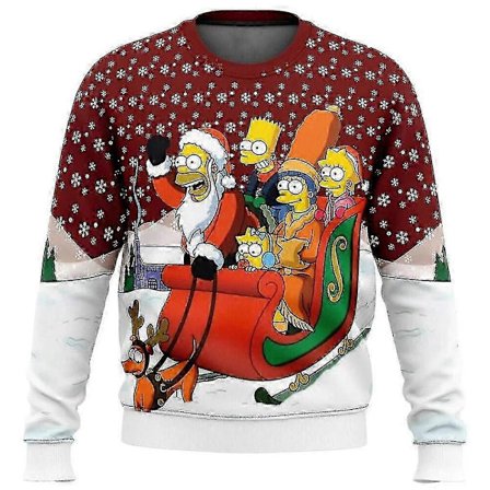 Homer Bush -meemi Simpsonit Ruma jouluneule Jouluneulelahja Joulupukki Pullover Miesten 3D-collegepaita ja syksyn toppi