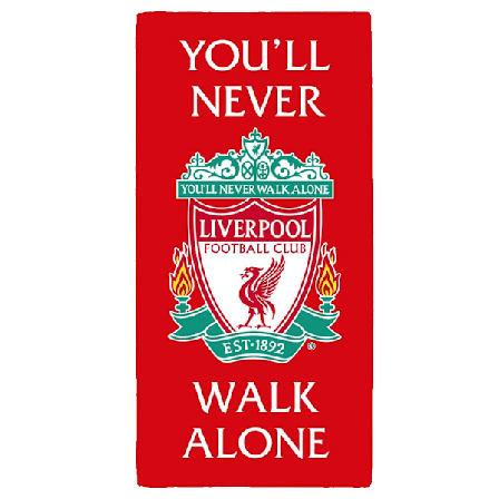 Liverpool FC You'll Never Walk Alone Crest Badehåndkle Rød/Hvit/Grønn Rød/Hvit/Grønn