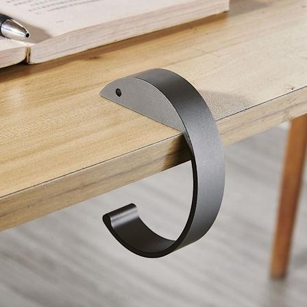 2st Bärbar hängande väska Krok Handväska Hållare Multifunktionell bordskrok grey c-shaped