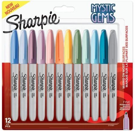 SHARPIE Permanent Markers Mystic Gem Special Edition Fine Point Assorted Colours (Pack 12) 2157681