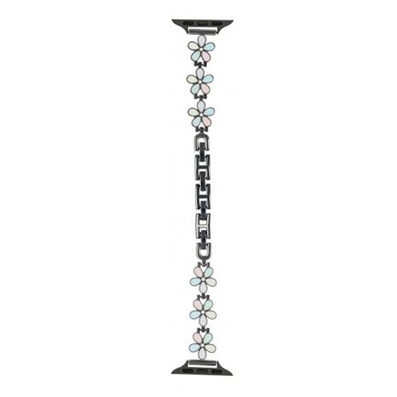 Metallarmband Apple Watch Series 49mm - 45mm - 44mm - 42mm Five Softal Flower klockarmband - Ljus Färgglad / Svart