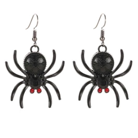 Halloween Nyhed Sorte Edderkop Øreringe Drop Dangle Tegneserie Fest Smykker Til Kvinder Piger Teenagere Festival Charms Gave